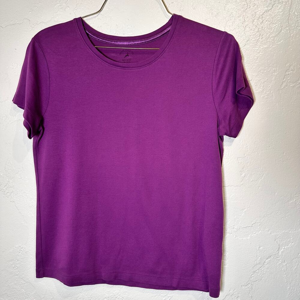 White Stag Tee Medium Purple Plum Short Sleeve 100% Cotton Minimalist Natural